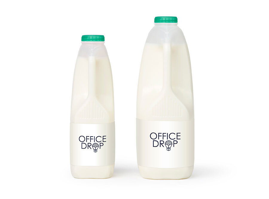 Semi skimmed milk bottles